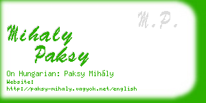 mihaly paksy business card