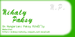 mihaly paksy business card